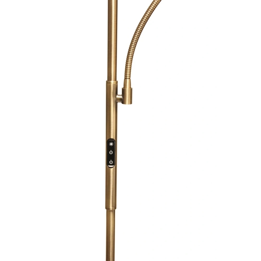 Candeeiro de pé LED regulável NORA LED/25W/230V 2200/3000/4000K + LED/5W 3000K dourado + comando remoto