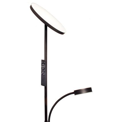 Candeeiro de pé LED regulável NORA LED/25W/230V 2200/3000/4000K + LED/5W 3000K preto + controlo remoto