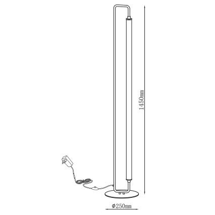 Candeeiro de pé LED FELICJA LED/24W/230V 4000K preto