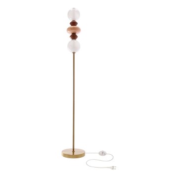 Candeeiro de pé LED FLORES LED/15W/230V dourado/laranja/castanho