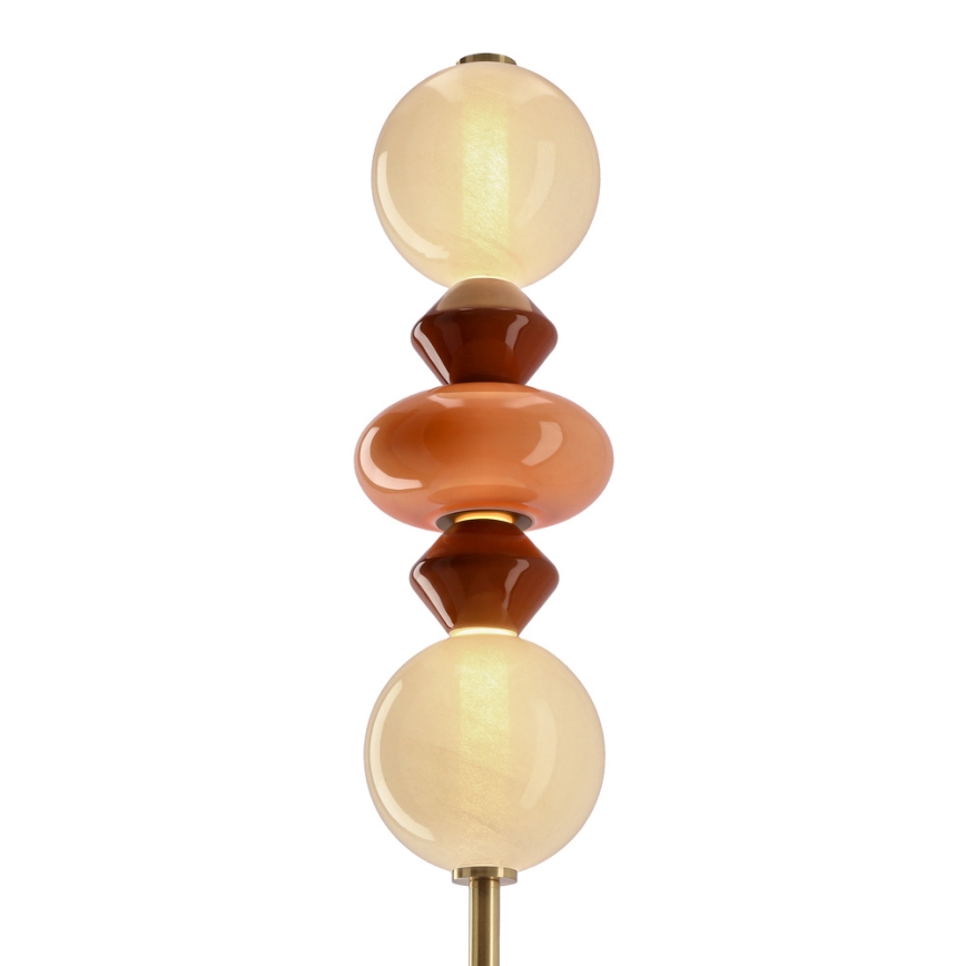 Candeeiro de pé LED FLORES LED/15W/230V dourado/laranja/castanho