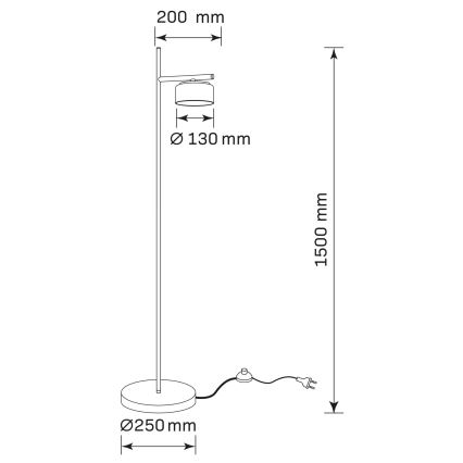 Candeeiro de pé LED OFELIA 1xGX53/6W/230V preto/bege