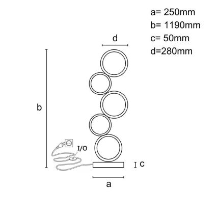Candeeiro de pé LED regulável LED/85W/230V 3000-6500K + controlo remoto