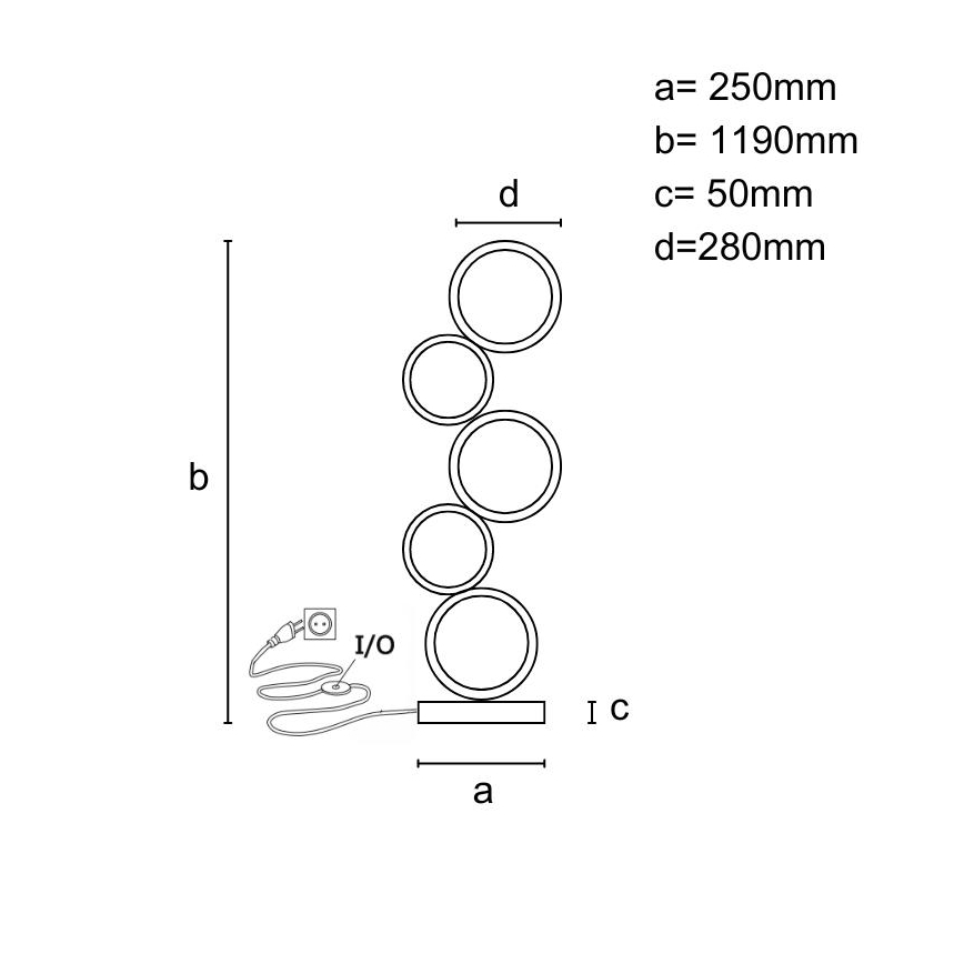 Candeeiro de pé LED regulável LED/85W/230V 3000-6500K + controlo remoto