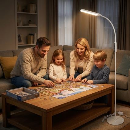 Candeeiro de pé LED dimerizável TEILO LED/10W/230V 3000/4000/6500K branco + controlo remoto