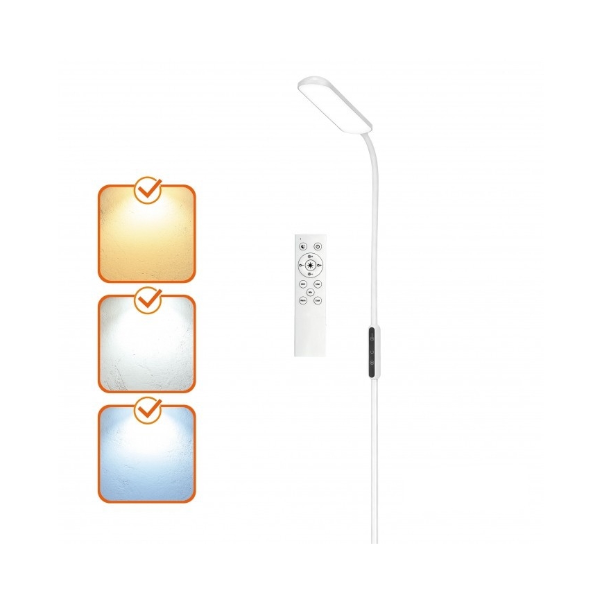 Candeeiro de pé LED dimerizável TEILO LED/10W/230V 3000/4000/6500K branco + controlo remoto