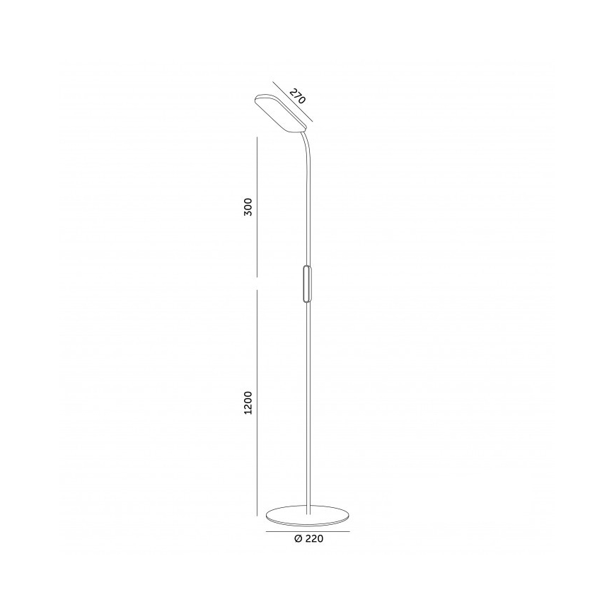Candeeiro de pé LED dimerizável TEILO LED/10W/230V 3000/4000/6500K branco + controlo remoto