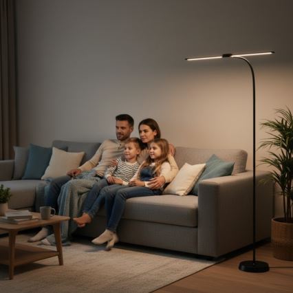 Candeeiro de pé LED regulável TEILO LED/14W/230V 3000/4000/6000K preto