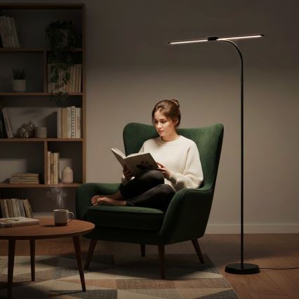 Candeeiro de pé LED regulável TEILO LED/14W/230V 3000/4000/6000K preto