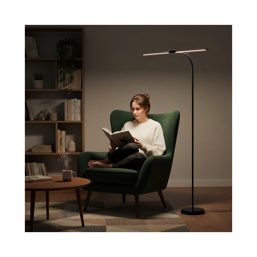Candeeiro de pé LED regulável TEILO LED/14W/230V 3000/4000/6000K preto