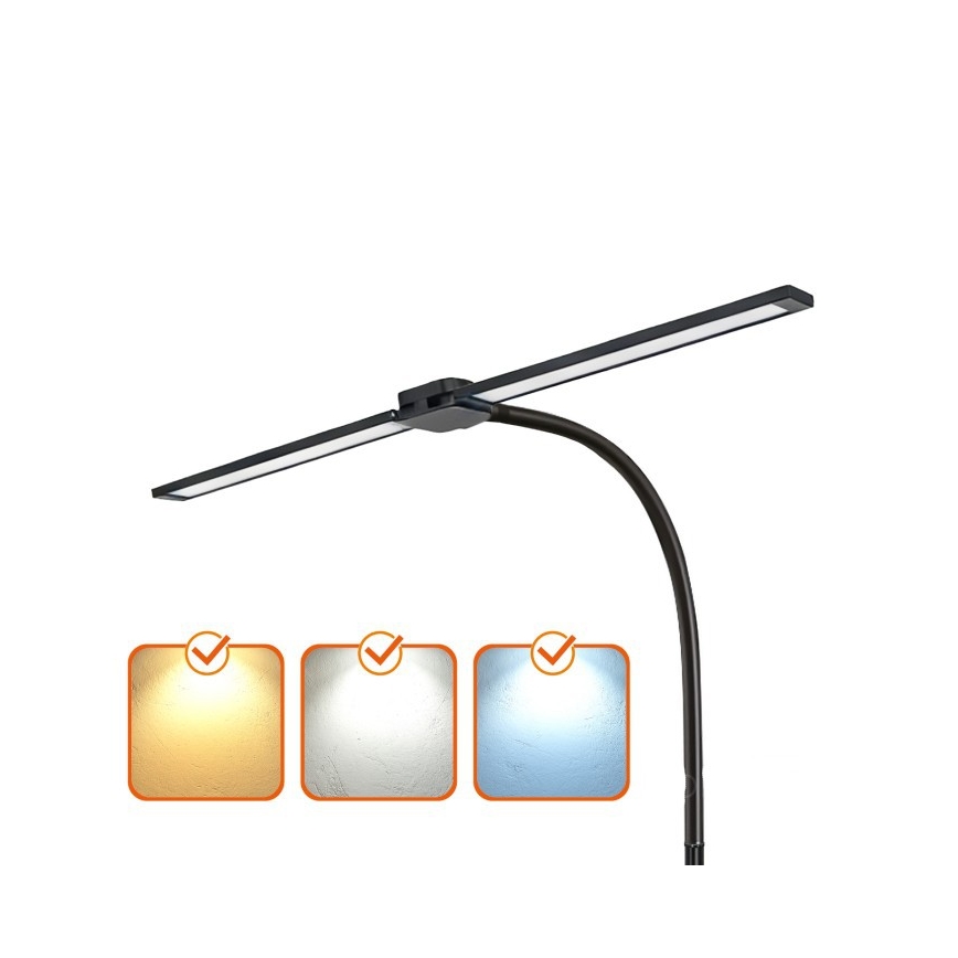 Candeeiro de pé LED regulável TEILO LED/14W/230V 3000/4000/6000K preto