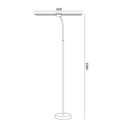 Candeeiro de pé LED regulável TEILO LED/14W/230V 3000/4000/6000K preto