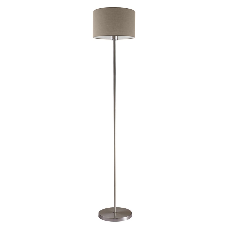 Candeeiro de pé LED TUNJA 1xE27/20W/230V Ø 30 cm cromo mate/taupe