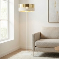 Candeeiro de pé LUX 1xE27/15W/230V branco/dourado