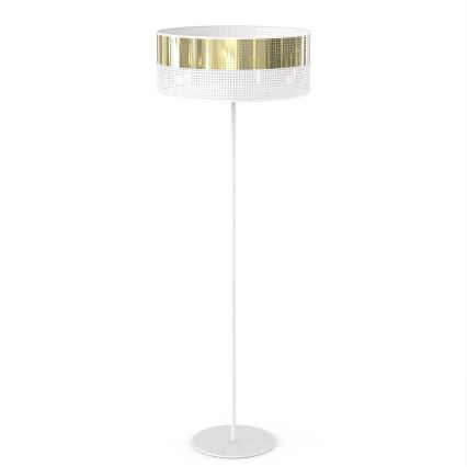 Candeeiro de pé LUX 1xE27/15W/230V branco/dourado