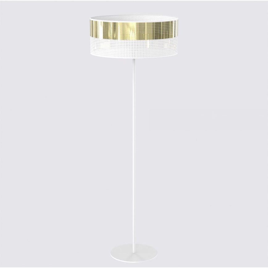 Candeeiro de pé LUX 1xE27/15W/230V branco/dourado