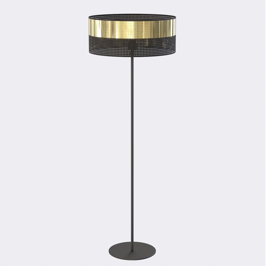 Candeeiro de pé LUX 1xE27/15W/230V preto/dourado