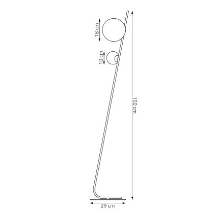 Candeeiro de pé TATU 2xG9/8W/230V preto