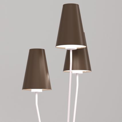 Candeeiro de pé TREFOT 3xE14/15W/230V castanho/creme