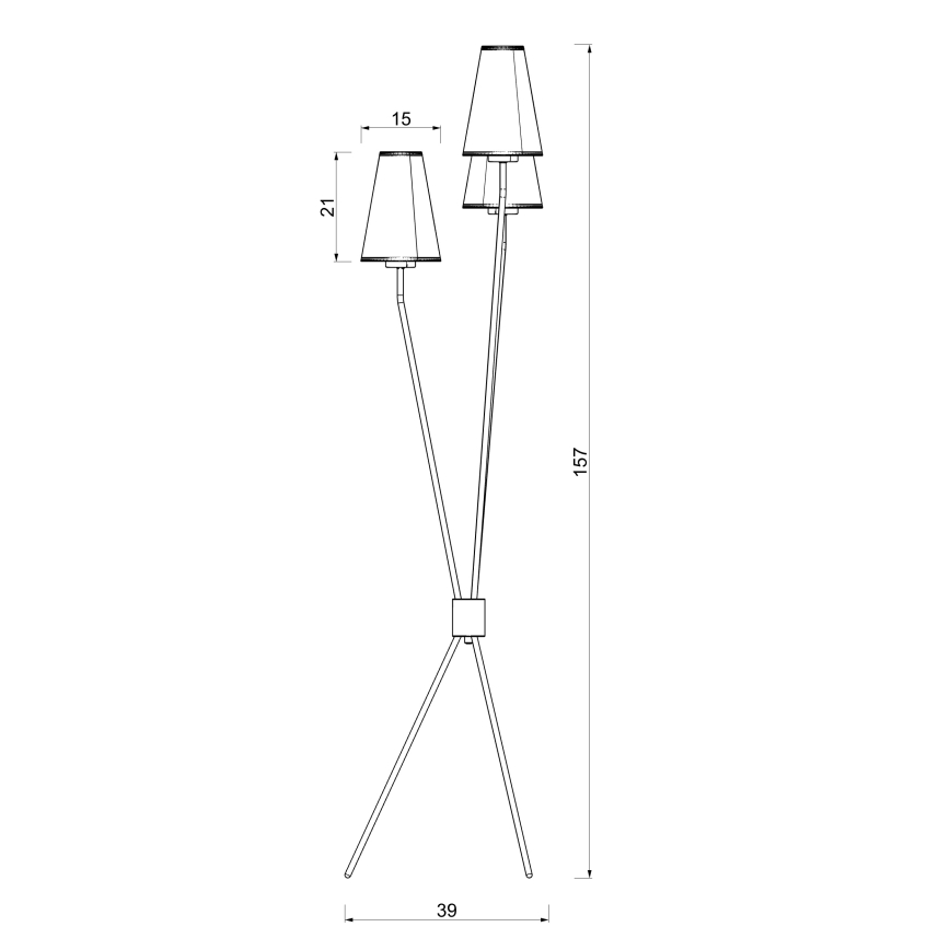 Candeeiro de pé TREFOT 3xE14/15W/230V castanho/creme