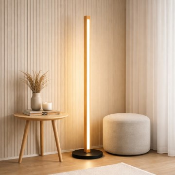 Candeeiro de pé VERDE LED/18W/230V 3000K carvalho/preto