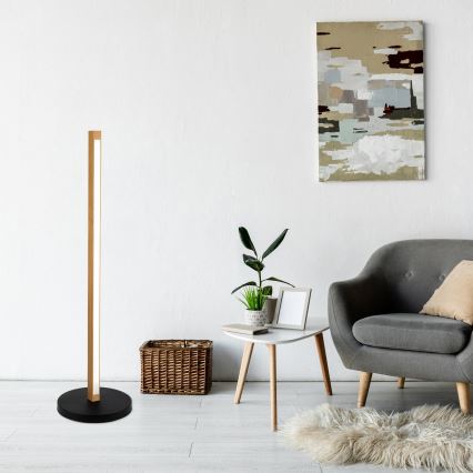 Candeeiro de pé VERDE LED/18W/230V 3000K carvalho/preto