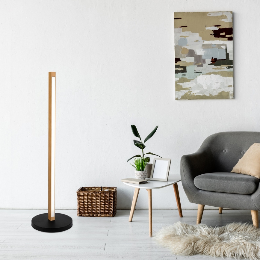 Candeeiro de pé VERDE LED/18W/230V 3000K carvalho/preto