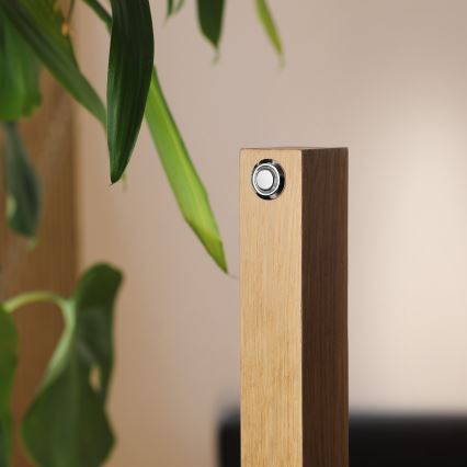 Candeeiro de pé VERDE LED/18W/230V 3000K carvalho/preto