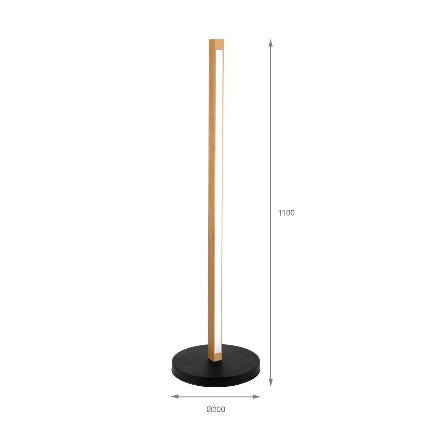 Candeeiro de pé VERDE LED/18W/230V 3000K carvalho/preto