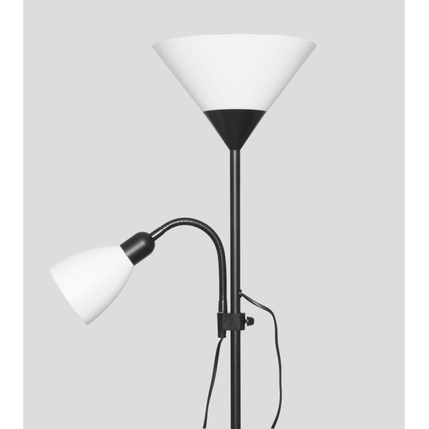 Candeeiro de pé WENDY 1xE27/100W/230V + 1xE14/40W preto
