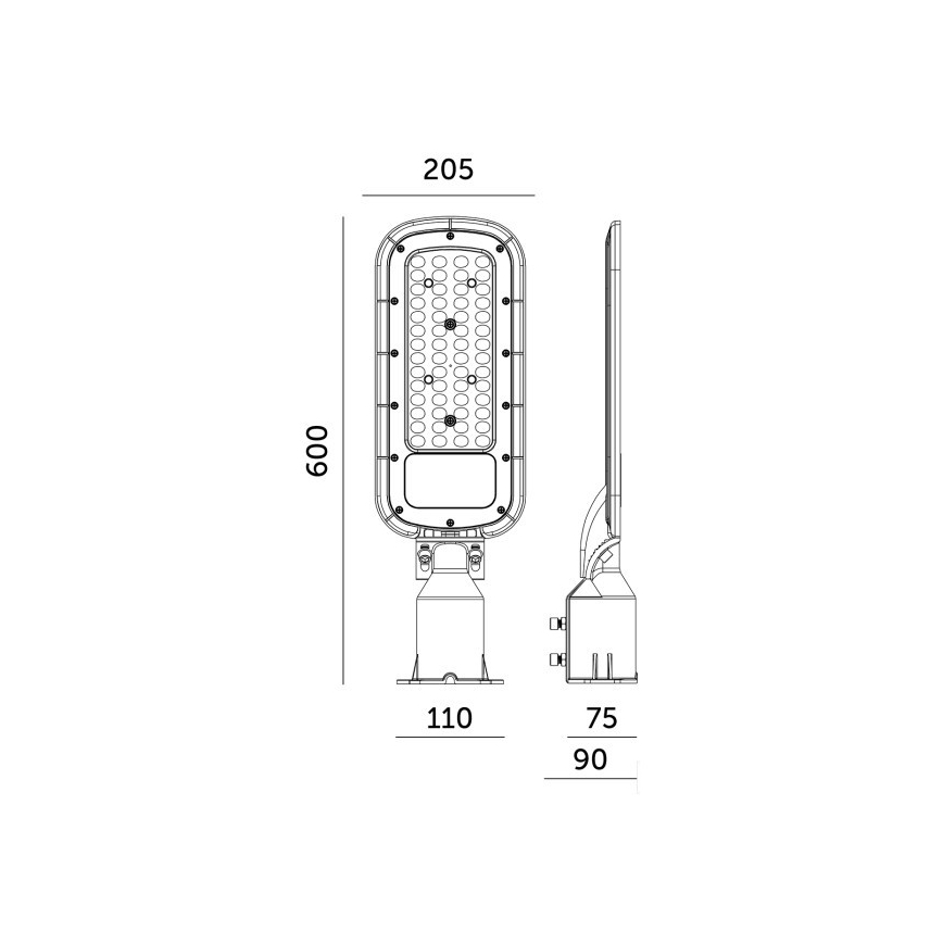 Candeeiro de rua LED BRELUXO/200W/230V 4000K IP65