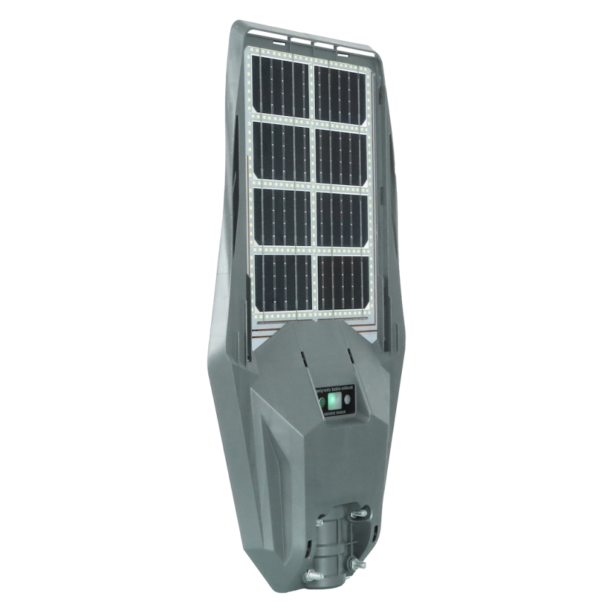 Candeeiro de rua solar LED regulável com sensor de movimento e anoitecer KERS LED/300W/3,2V 6500K 8000 mAh IP65 cinzento + comando