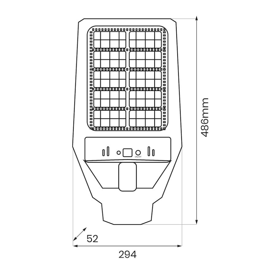 Candeeiro de rua solar LED regulável com sensor de movimento e anoitecer KERS LED/300W/3,2V 6500K 8000 mAh IP65 cinzento + comando