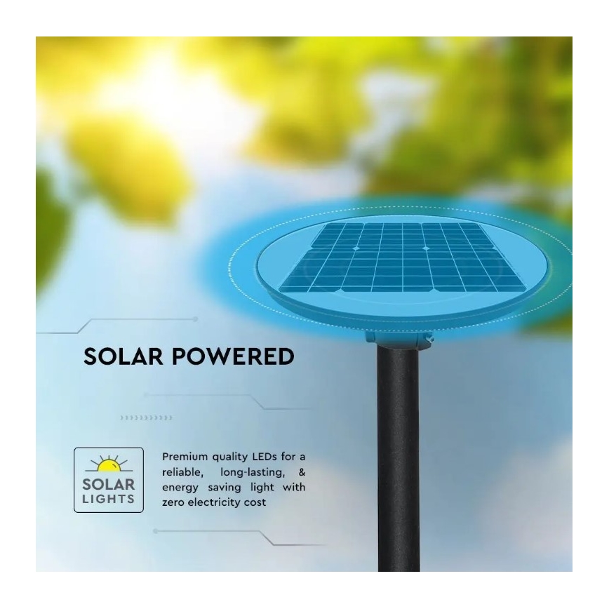 Candeeiro de rua solar LED com sensor LED/7,5W/3,2V 6500K IP65 + controlo remoto