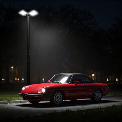 Candeeiro de rua solar LED regulável com sensor LED/15W/6V 11000 mAh 6500K IP65 preto + comando