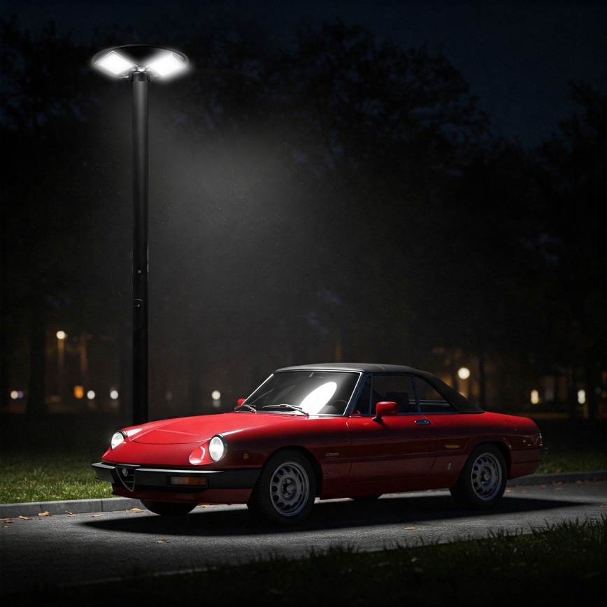 Candeeiro de rua solar LED regulável com sensor LED/15W/6V 11000 mAh 6500K IP65 preto + comando