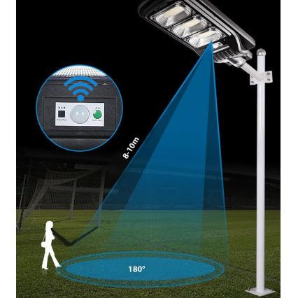 Candeeiro de rua solar LED regulável com sensor LED/180W/6V 11000 mAh 6500K IP65 preto + comando