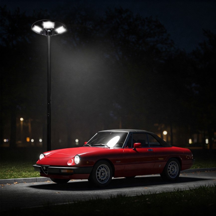 Candeeiro de rua solar LED regulável com sensor LED/22W/6V 18000 mAh 6500K IP65 preto + comando