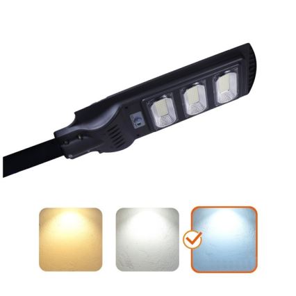 Candeeiro de rua LED solar regulável com sensor de movimento e anoitecer URBI LED/8W/3,2V 6500K IP54 10000 mAh + comando