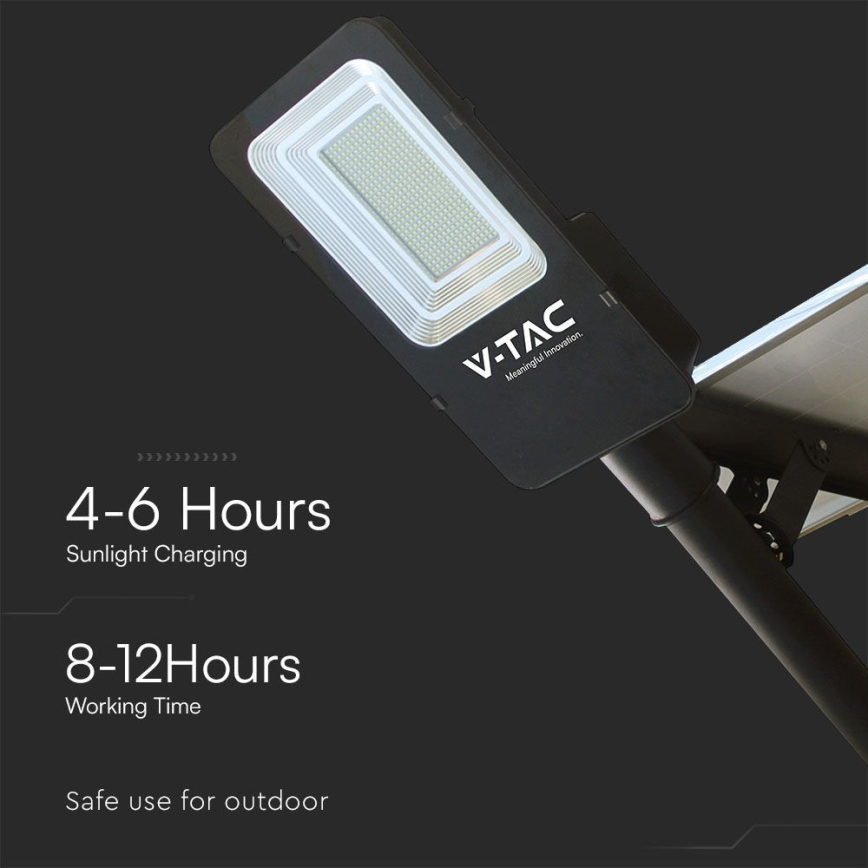 Candeeiro de rua solar híbrido regulável LED/50W/230V 4000K IP65 50000 mAh + comando