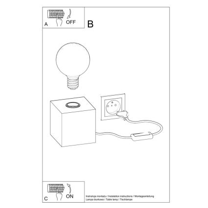 Candeeiro de secretária ABEL 1xE27/60W/230V betão