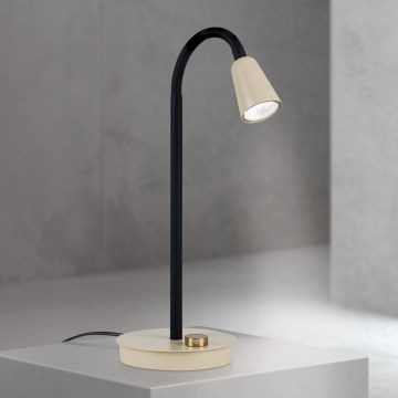 Candeeiro de secretária flexível regulável DOTTY 1xGU10/10W/230V bege/preto