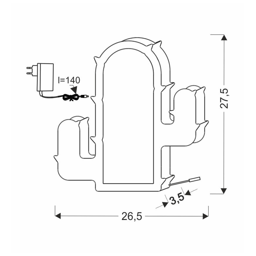 Candeeiro de secretária infantil CACTUS LED/10W/230V, verde