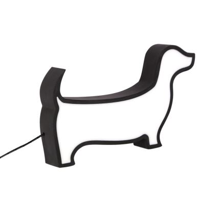 Candeeiro de secretária infantil LED DOG/12W/230V preto