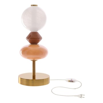 Candeeiro de Secretária LED FLORES LED/10W/230V dourado/laranja/castanho
