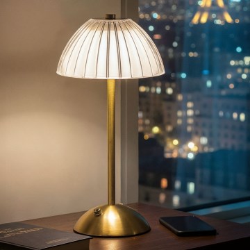 Candeeiro de secretária LED regulável e recarregável PARIS LED/2W/5V 2700K/4000K/6500K 800 mAh dourado