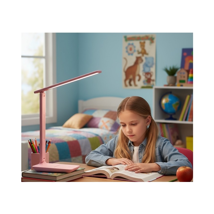 Candeeiro de secretária LED regulável NOBLITE N LED/7W/230V 3000/4000/6500K rosa