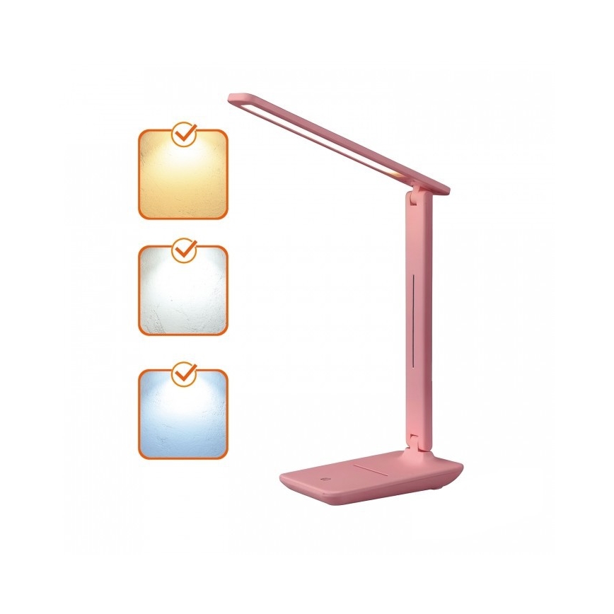 Candeeiro de secretária LED regulável NOBLITE N LED/7W/230V 3000/4000/6500K rosa
