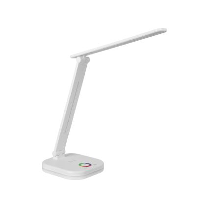 Candeeiro de secretária LED RGBW regulável com carregamento sem fios LED/7W/5V USB branco