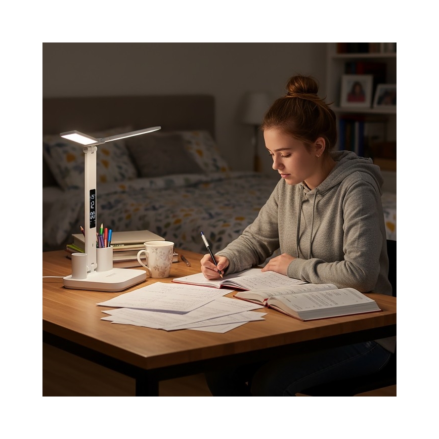 Lâmpada de Mesa Recarregável LED Dimerizável NOBLITE P LED/5W/5V 3000/4000/6000K 2200 mAh branca